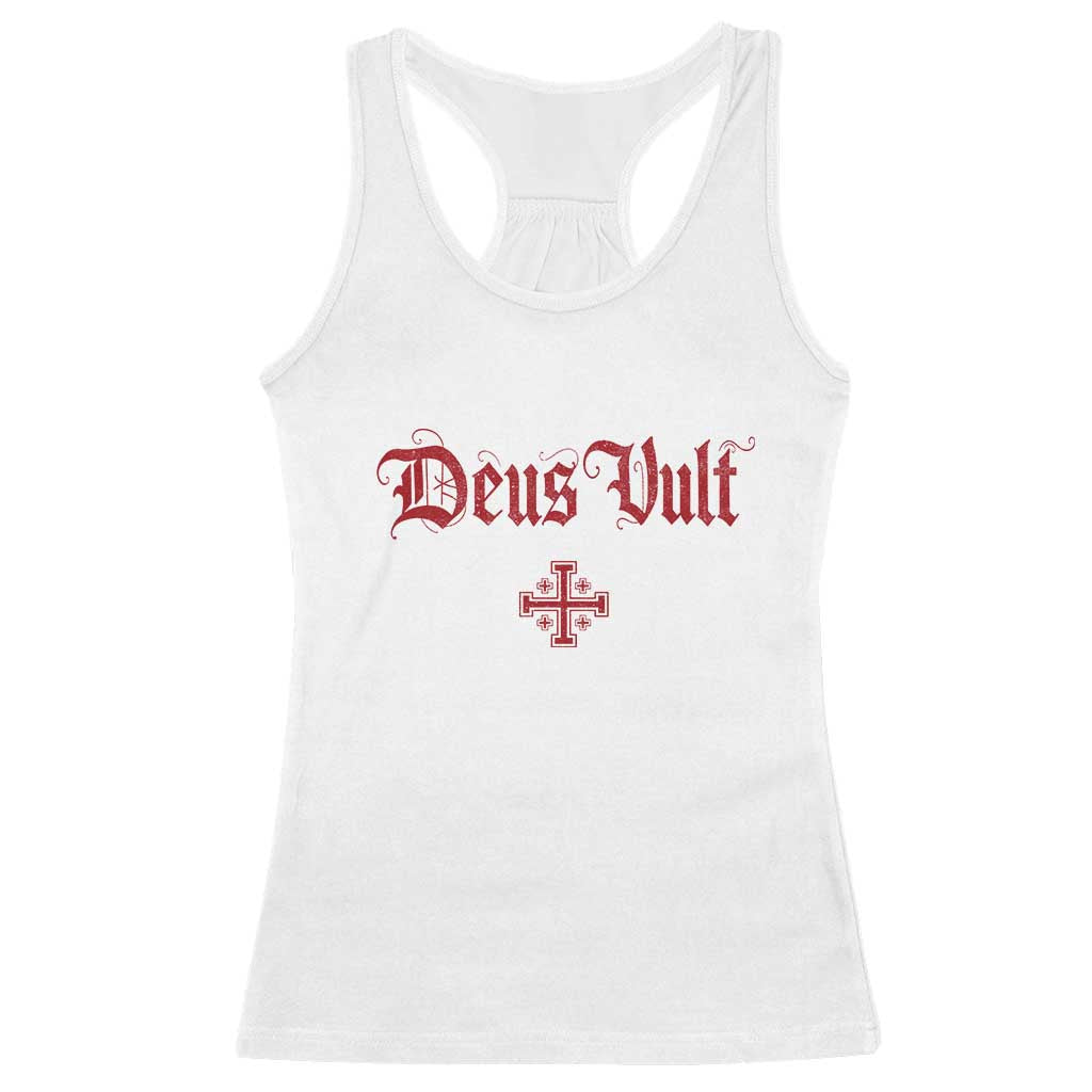 Catholic Knights Templar Cross Racerback Tank Top Crusader Deus Vult