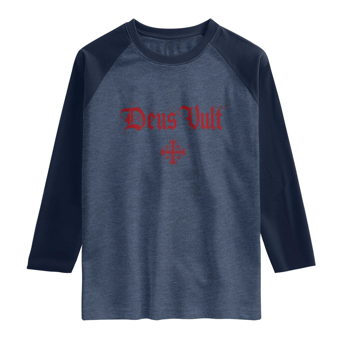 Catholic Knights Templar Cross Raglan Shirt Crusader Deus Vult