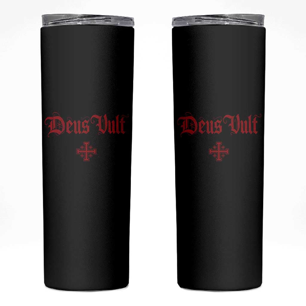 Catholic Knights Templar Cross Skinny Tumbler Crusader Deus Vult