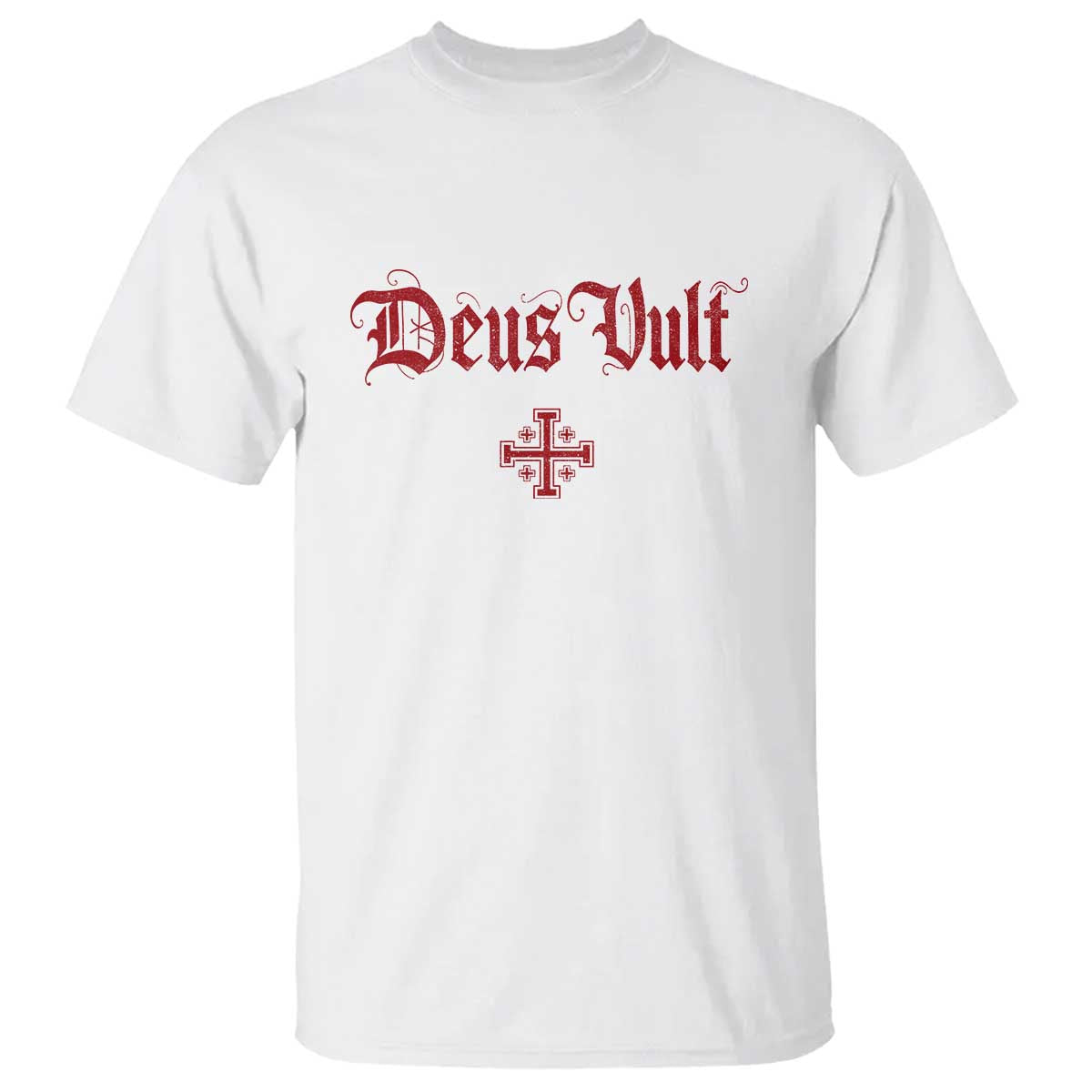 Catholic Knights Templar Cross T Shirt Crusader Deus Vult