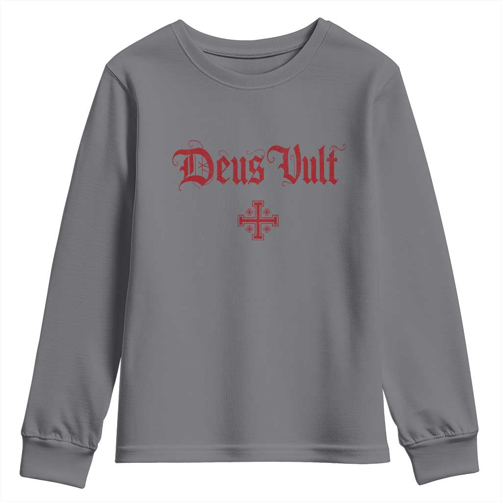 Catholic Knights Templar Cross Youth Sweatshirt Crusader Deus Vult
