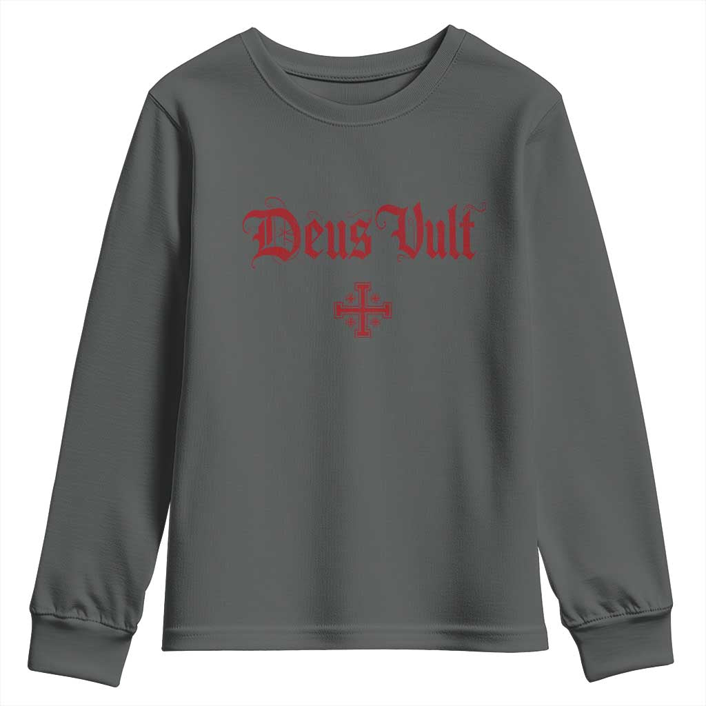 Catholic Knights Templar Cross Youth Sweatshirt Crusader Deus Vult