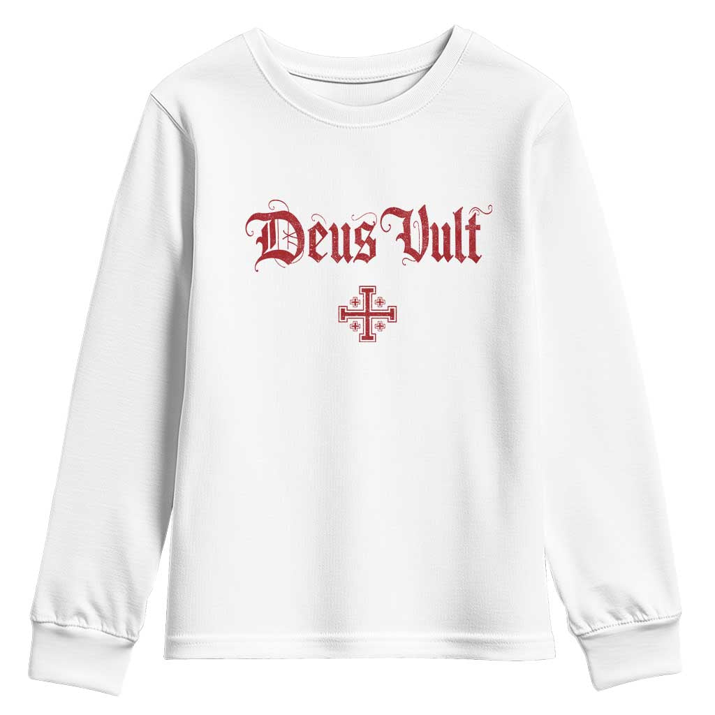 Catholic Knights Templar Cross Youth Sweatshirt Crusader Deus Vult