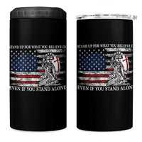 Catholic Knight Templar 4 in 1 Can Cooler Tumbler American Flag Crusader Cross