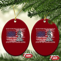 Catholic Knight Templar Ceramic Ornament American Flag Crusader Cross