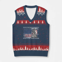 Catholic Knight Templar V-Neck Knit Sweater Vest American Flag Crusader Cross