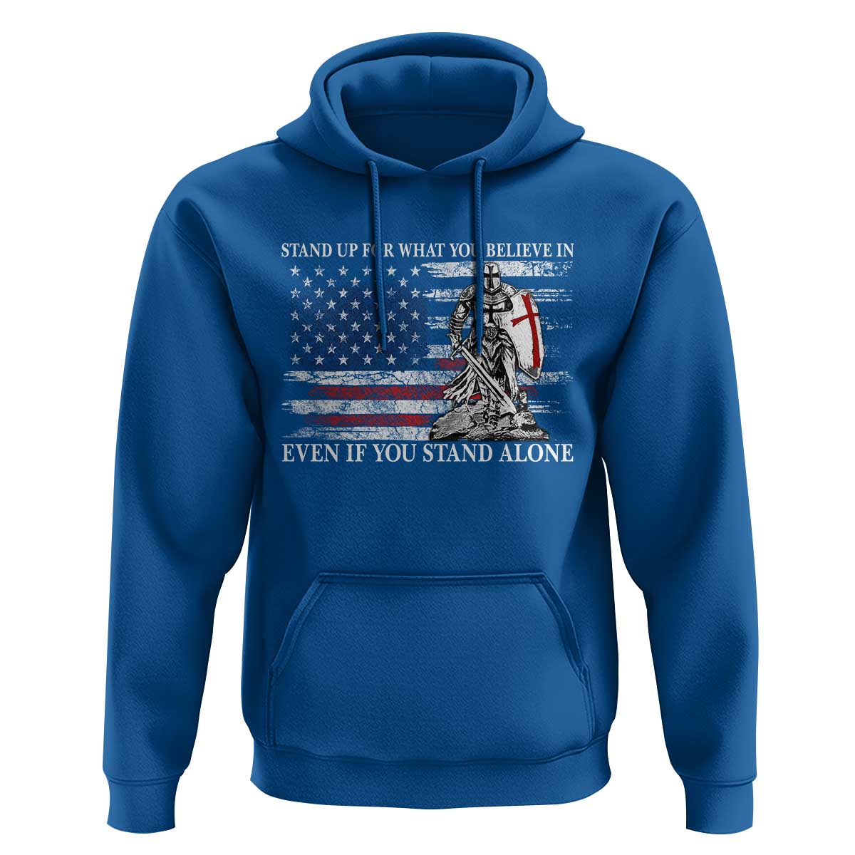 Catholic Knight Templar Hoodie American Flag Crusader Cross