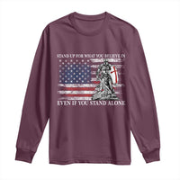 Catholic Knight Templar Long Sleeve Shirt American Flag Crusader Cross