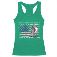 Catholic Knight Templar Racerback Tank Top American Flag Crusader Cross