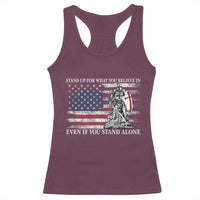 Catholic Knight Templar Racerback Tank Top American Flag Crusader Cross
