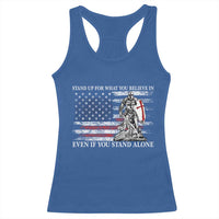 Catholic Knight Templar Racerback Tank Top American Flag Crusader Cross
