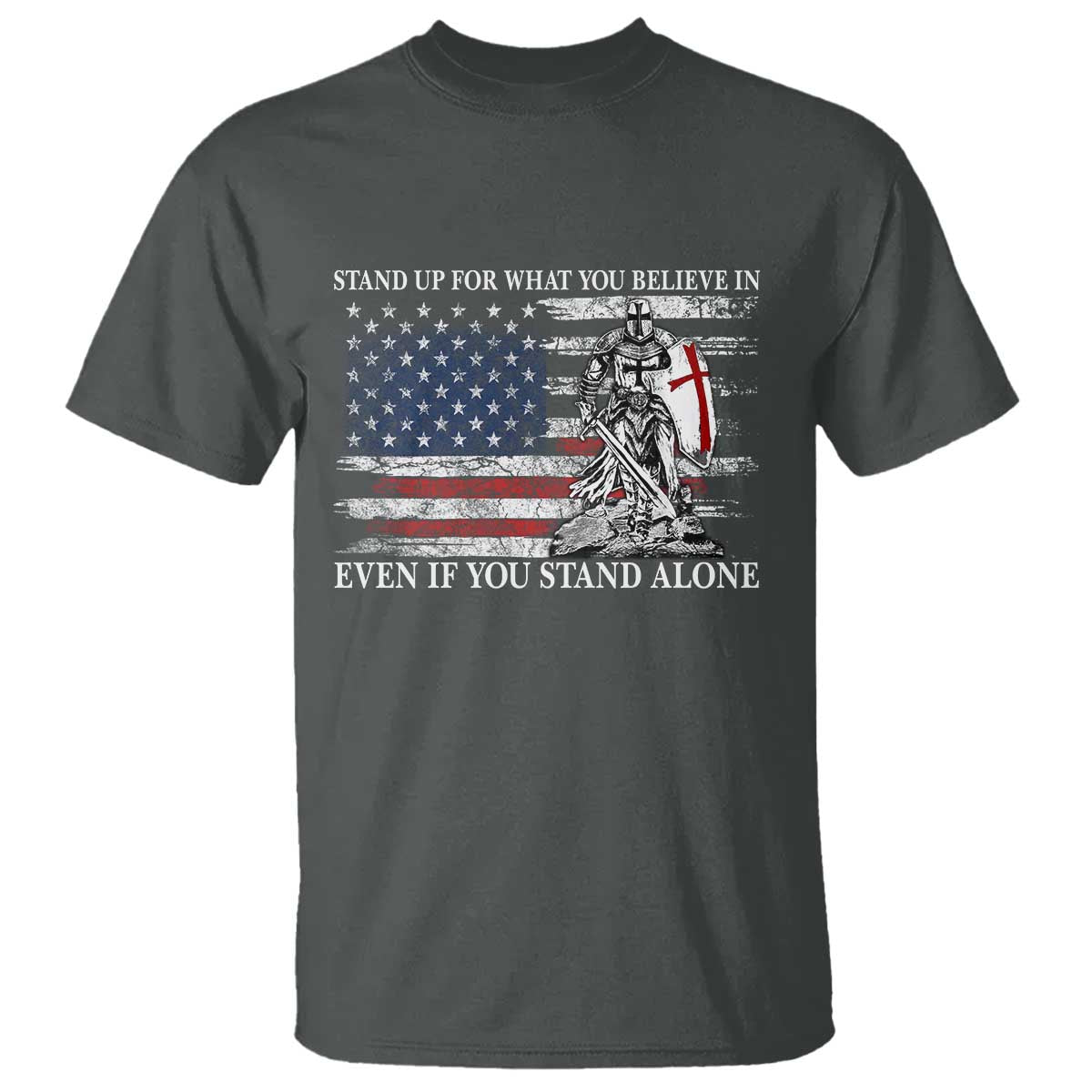 Catholic Knight Templar T Shirt American Flag Crusader Cross