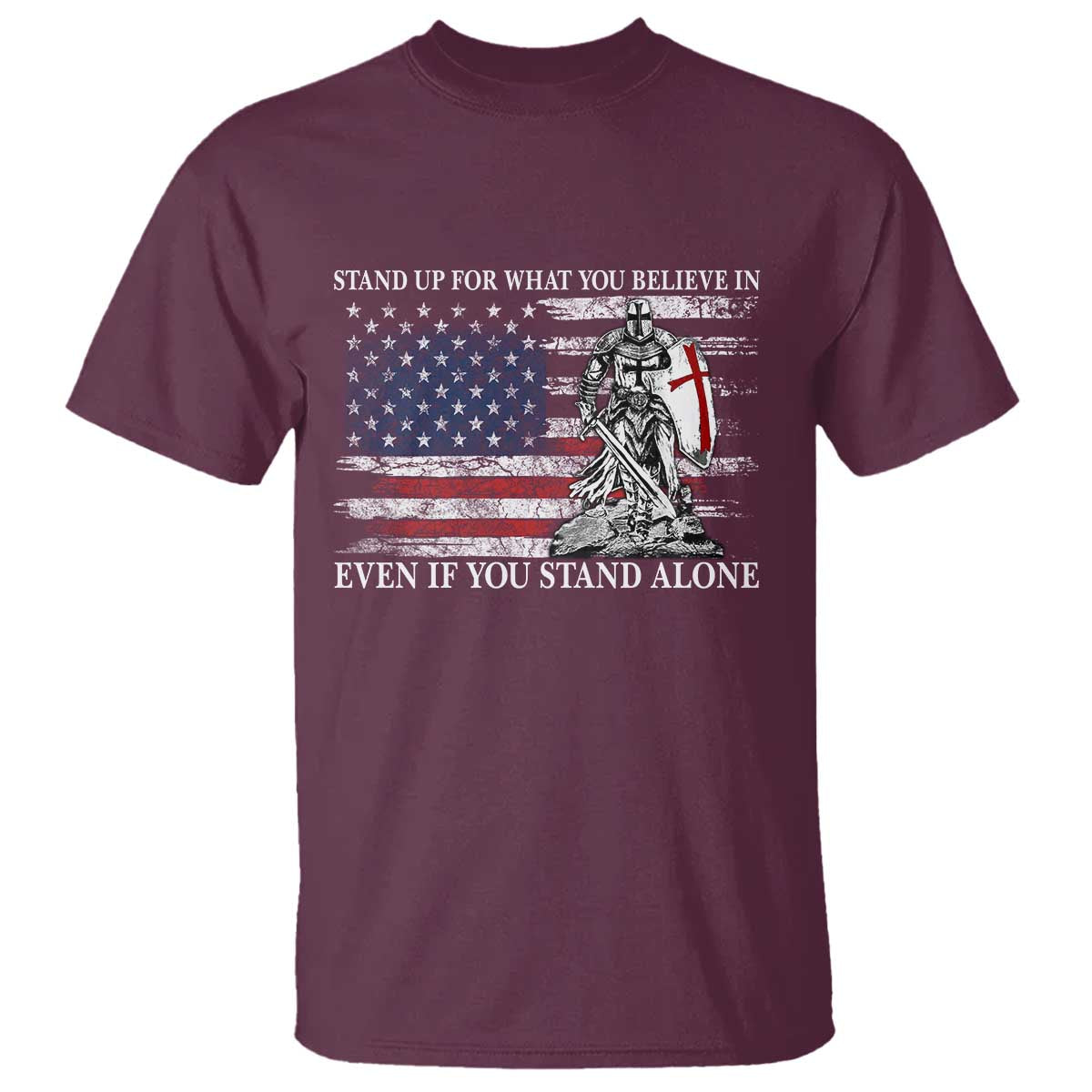 Catholic Knight Templar T Shirt American Flag Crusader Cross