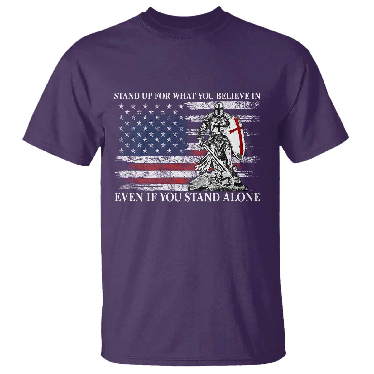 Catholic Knight Templar T Shirt American Flag Crusader Cross
