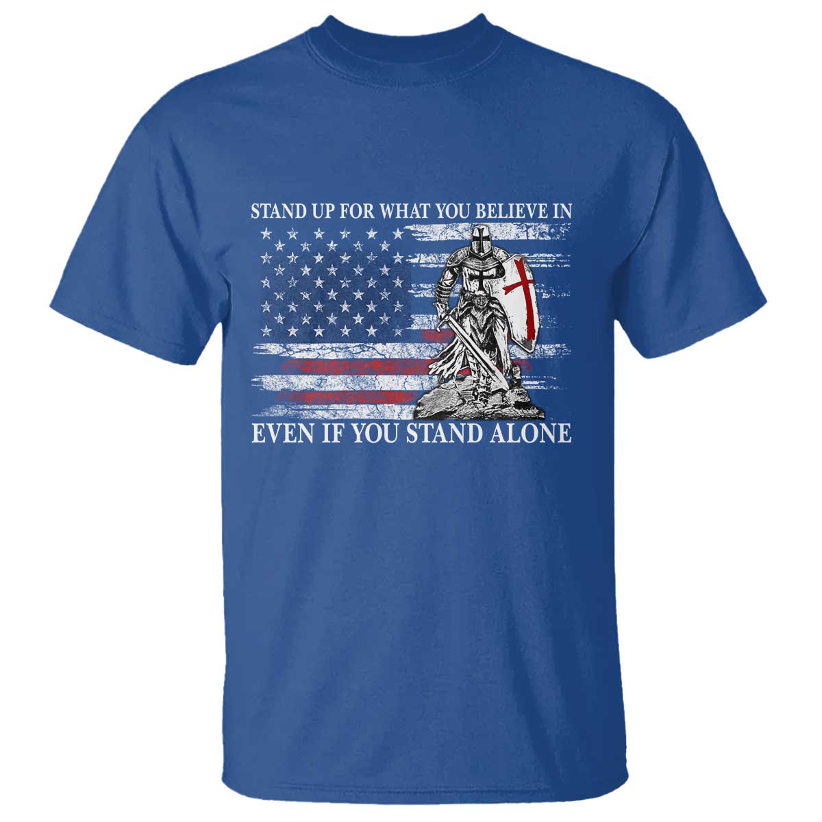 Catholic Knight Templar T Shirt American Flag Crusader Cross