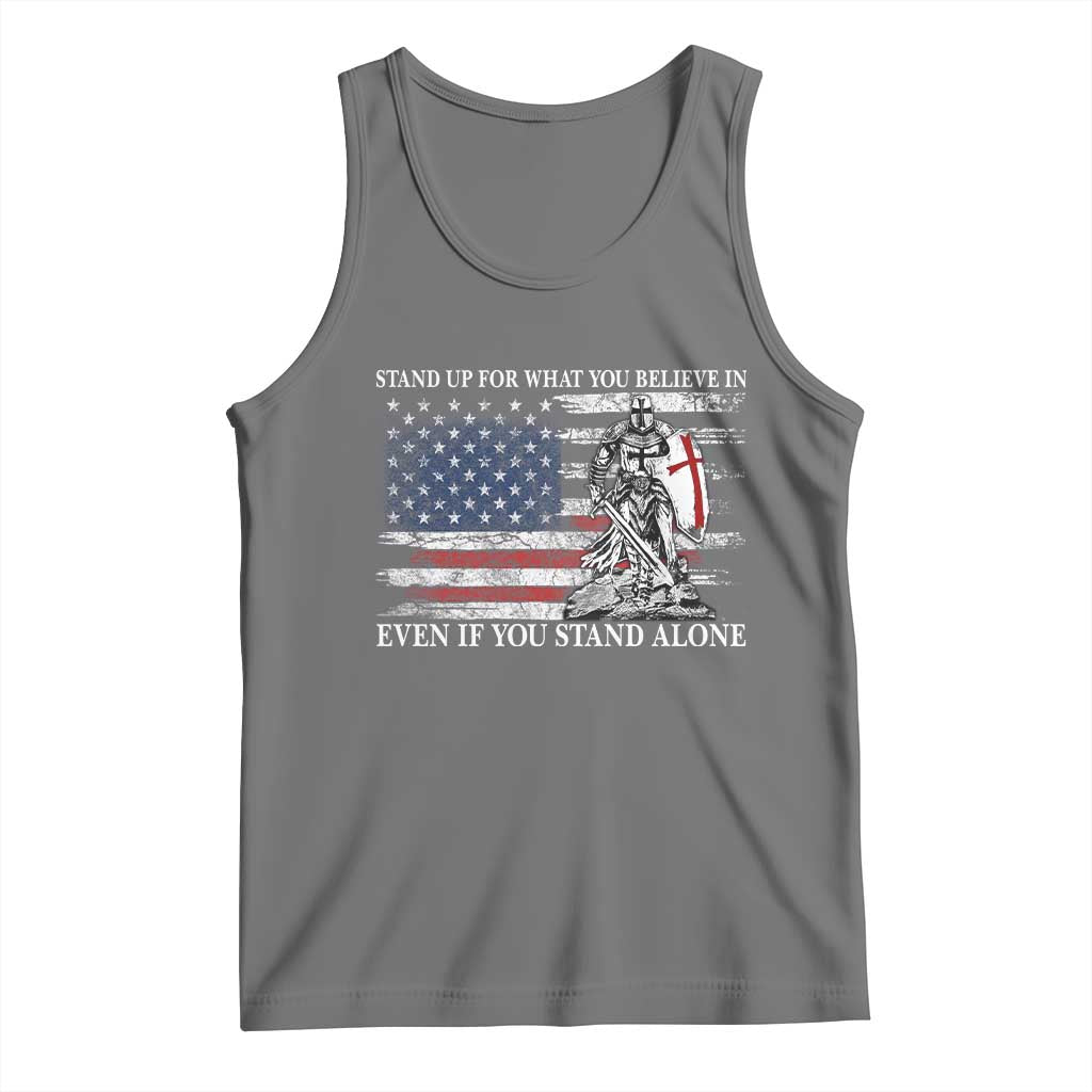 Catholic Knight Templar Tank Top American Flag Crusader Cross