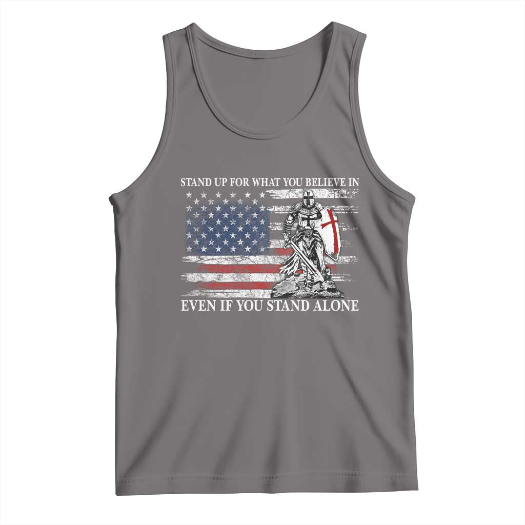 Catholic Knight Templar Tank Top American Flag Crusader Cross