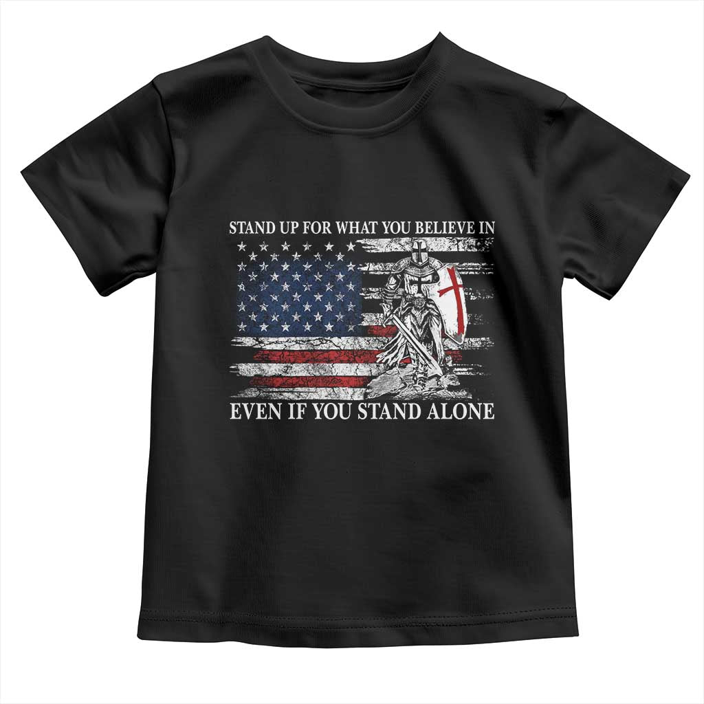 Catholic Knight Templar Toddler T Shirt American Flag Crusader Cross