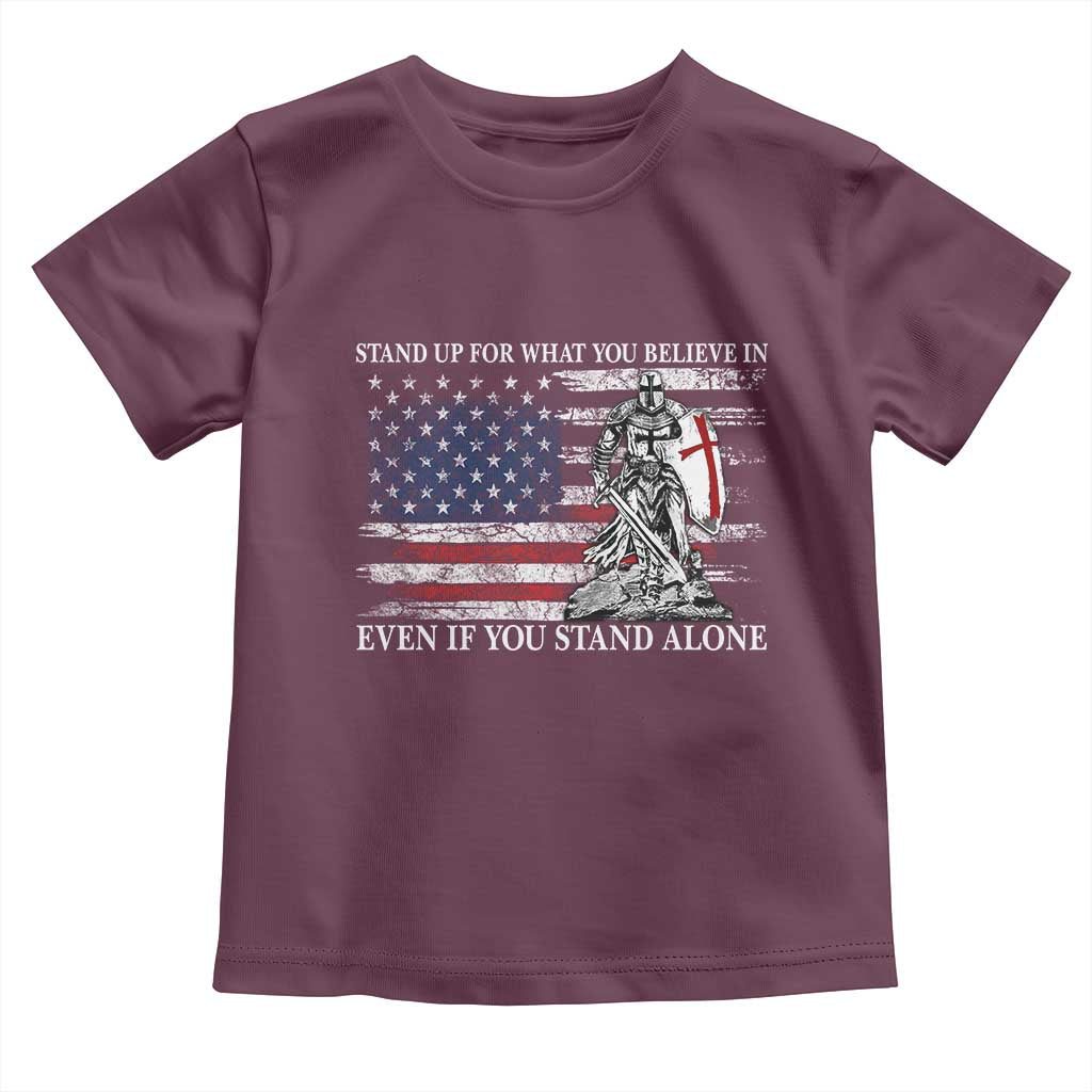 Catholic Knight Templar Toddler T Shirt American Flag Crusader Cross