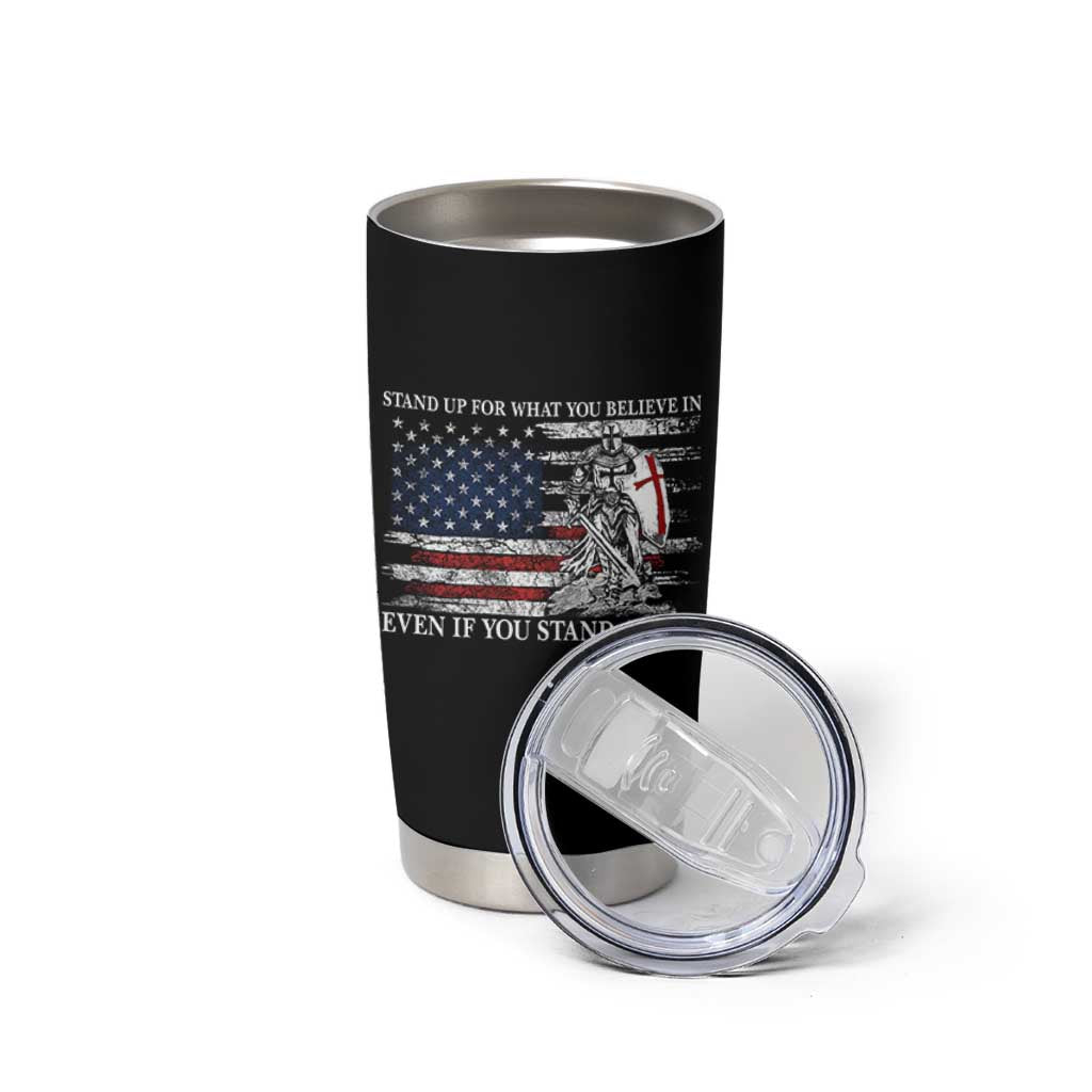 Catholic Knight Templar Tumbler Cup American Flag Crusader Cross