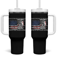 Catholic Knight Templar Tumbler With Handle American Flag Crusader Cross