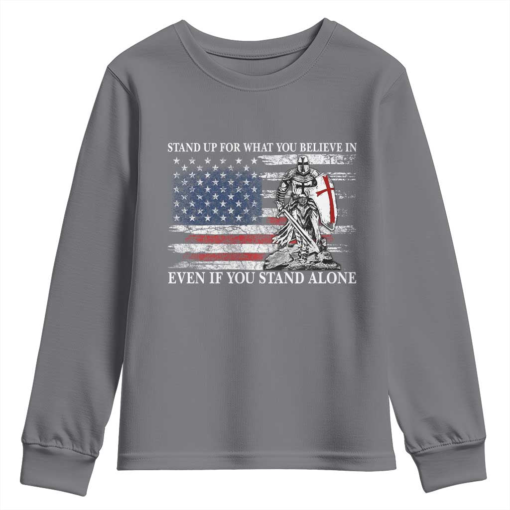 Catholic Knight Templar Youth Sweatshirt American Flag Crusader Cross