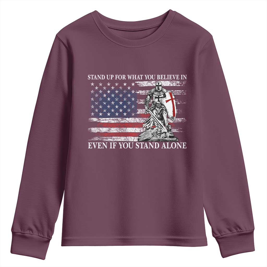 Catholic Knight Templar Youth Sweatshirt American Flag Crusader Cross