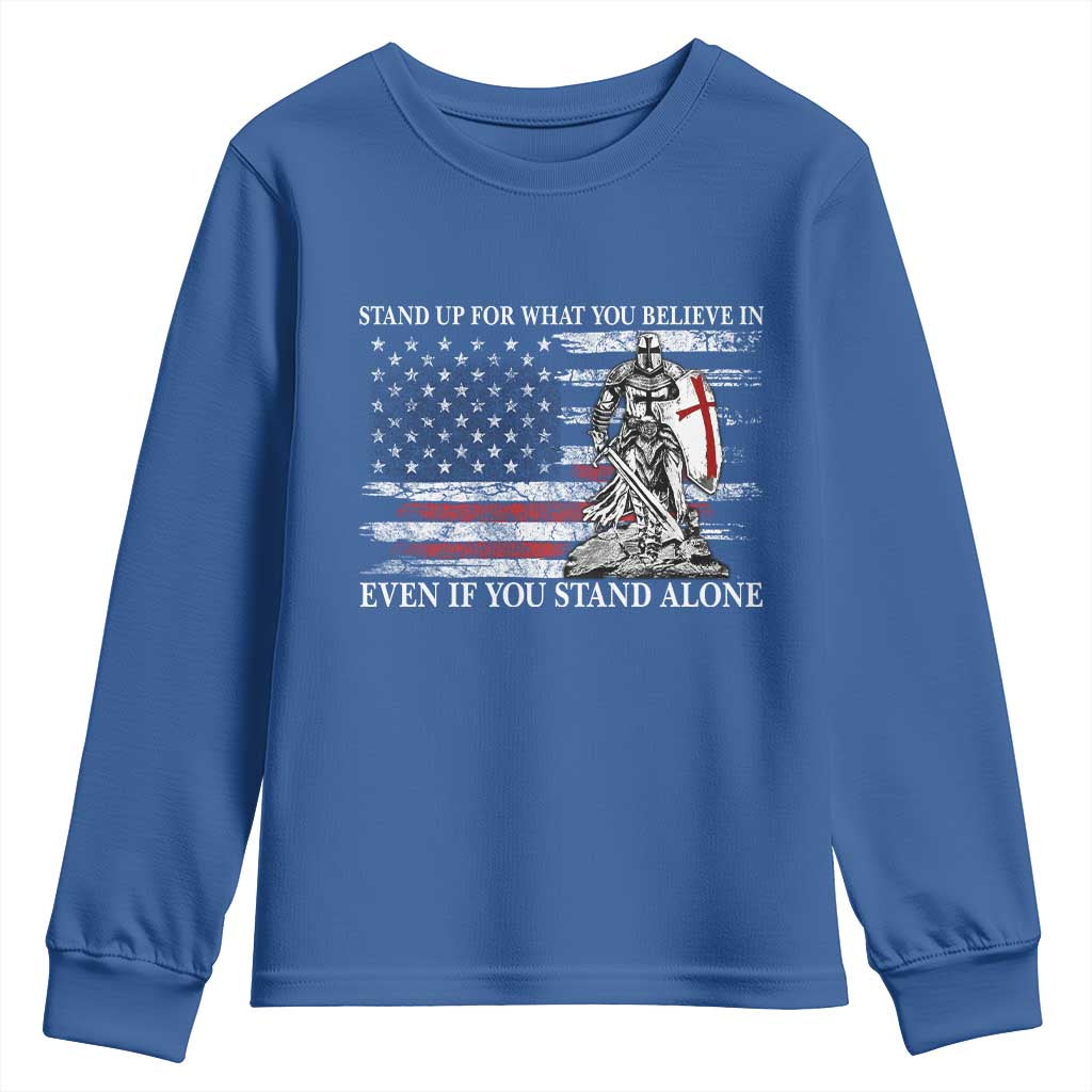 Catholic Knight Templar Youth Sweatshirt American Flag Crusader Cross