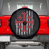 Catholic Crusader Cross Spare Tire Cover Knight Templar Patriotic American Flag