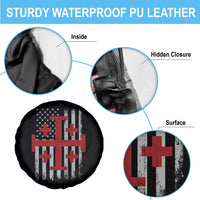 Catholic Crusader Cross Spare Tire Cover Knight Templar Patriotic American Flag