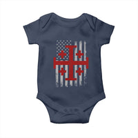 Catholic Crusader Cross Baby Onesie Knight Templar Patriotic American Flag