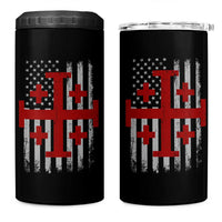 Catholic Crusader Cross 4 in 1 Can Cooler Tumbler Knight Templar Patriotic American Flag