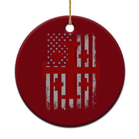 Catholic Crusader Cross Ceramic Ornament Knight Templar Patriotic American Flag