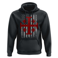 Catholic Crusader Cross Hoodie Knight Templar Patriotic American Flag
