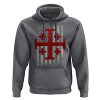 Catholic Crusader Cross Hoodie Knight Templar Patriotic American Flag