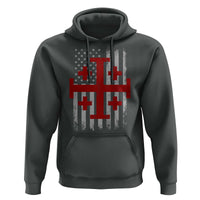 Catholic Crusader Cross Hoodie Knight Templar Patriotic American Flag