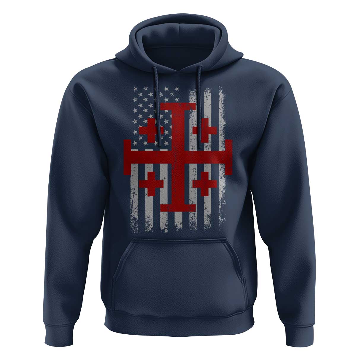 Catholic Crusader Cross Hoodie Knight Templar Patriotic American Flag