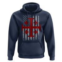 Catholic Crusader Cross Hoodie Knight Templar Patriotic American Flag