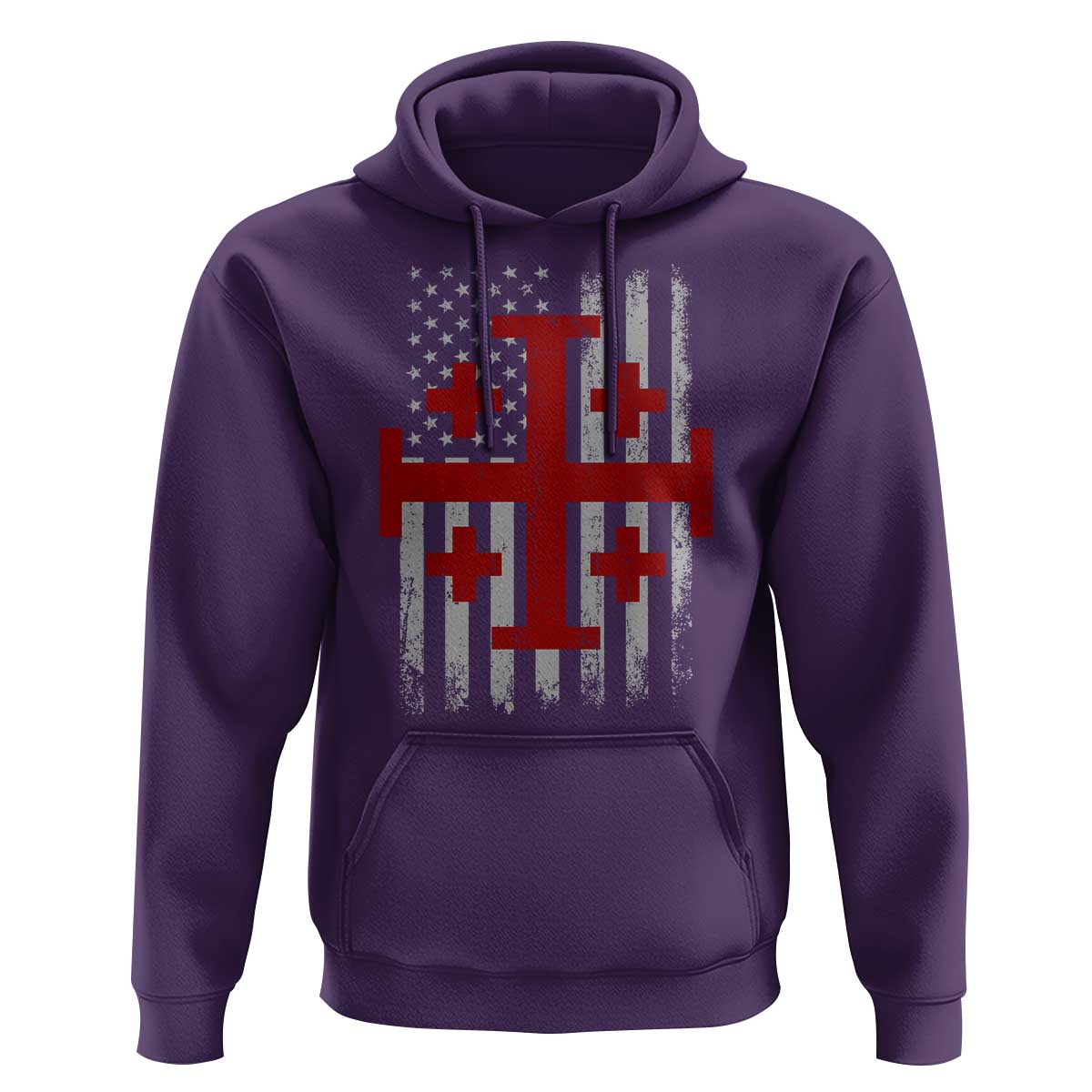 Catholic Crusader Cross Hoodie Knight Templar Patriotic American Flag