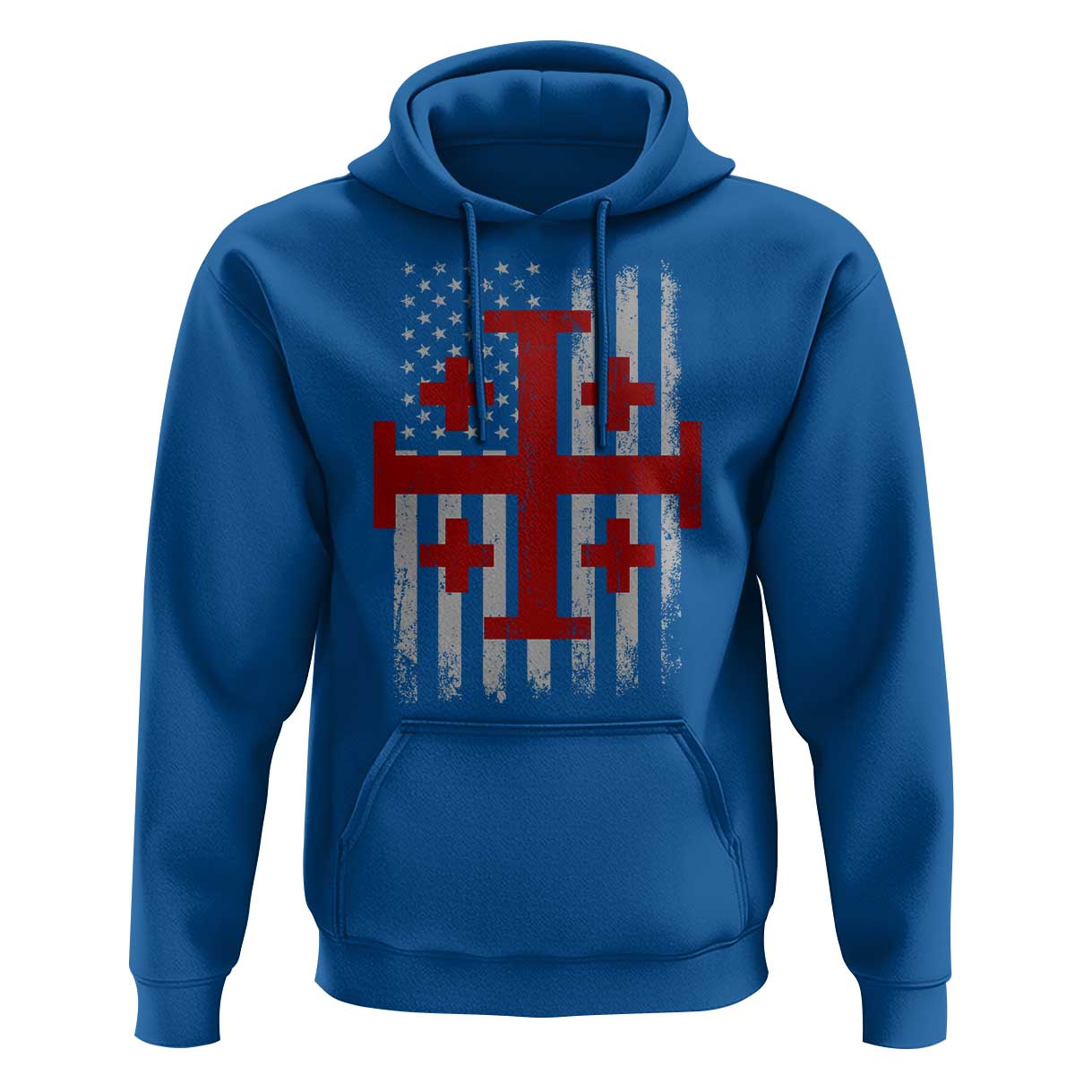 Catholic Crusader Cross Hoodie Knight Templar Patriotic American Flag