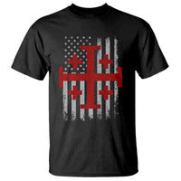Catholic Crusader Cross T Shirt Knight Templar Patriotic American Flag