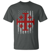 Catholic Crusader Cross T Shirt Knight Templar Patriotic American Flag