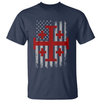 Catholic Crusader Cross T Shirt Knight Templar Patriotic American Flag