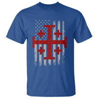 Catholic Crusader Cross T Shirt Knight Templar Patriotic American Flag