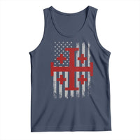 Catholic Crusader Cross Tank Top Knight Templar Patriotic American Flag
