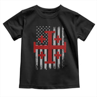 Catholic Crusader Cross Toddler T Shirt Knight Templar Patriotic American Flag