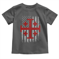 Catholic Crusader Cross Toddler T Shirt Knight Templar Patriotic American Flag