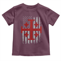 Catholic Crusader Cross Toddler T Shirt Knight Templar Patriotic American Flag