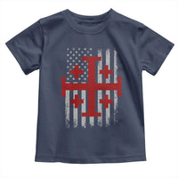 Catholic Crusader Cross Toddler T Shirt Knight Templar Patriotic American Flag