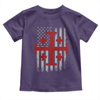 Catholic Crusader Cross Toddler T Shirt Knight Templar Patriotic American Flag